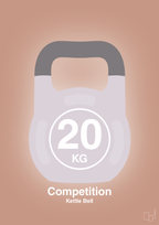 plakat: kettle bell 20 kg - competition color - powder-Fitness-A1two3