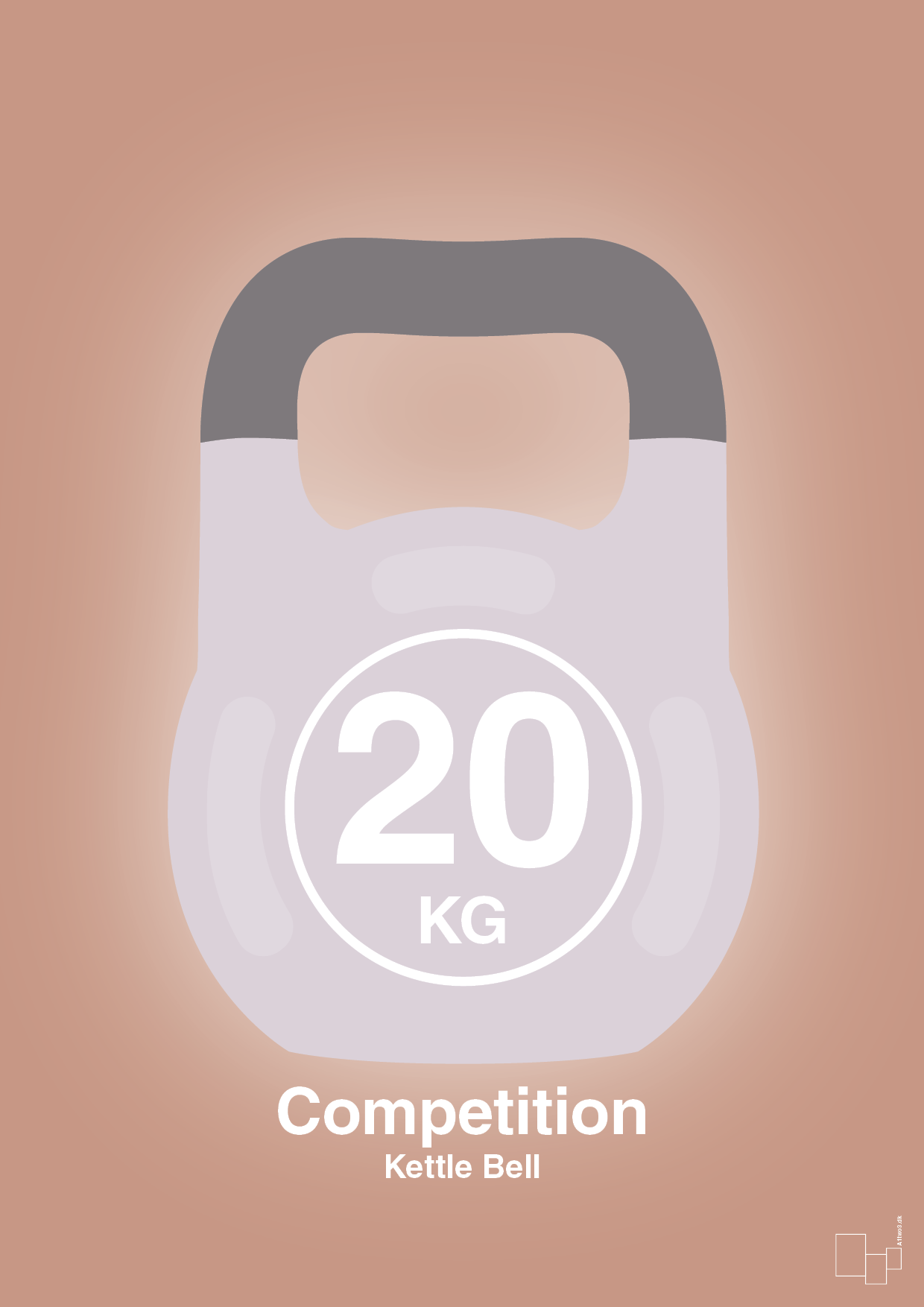 plakat: kettle bell 20 kg - competition color - powder-Fitness-A1two3