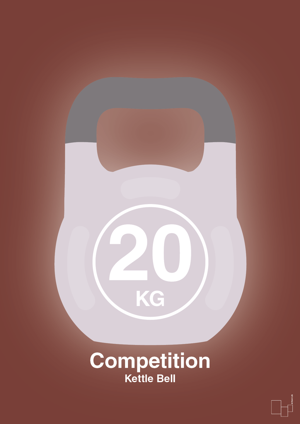 plakat: kettle bell 20 kg - competition color - red pepper-Fitness-A1two3