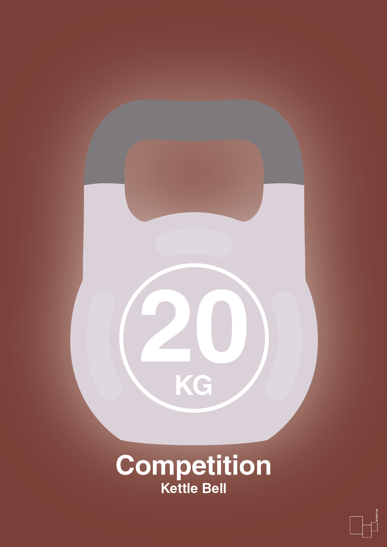 plakat: kettle bell 20 kg - competition color - red pepper-Fitness-A1two3