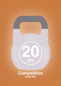 plakat: kettle bell 20 kg - competition color - rumba orange-Fitness-A1two3