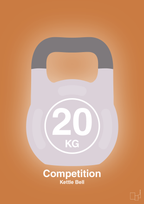 plakat: kettle bell 20 kg - competition color - rumba orange-Fitness-A1two3