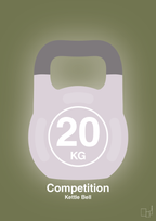 plakat: kettle bell 20 kg - competition color - secret meadow-Fitness-A1two3