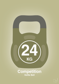 plakat: kettle bell 24 kg - competition color - back to nature-Fitness-A1two3