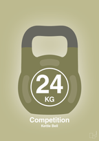 plakat: kettle bell 24 kg - competition color - back to nature-Fitness-A1two3