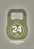 plakat: kettle bell 24 kg - competition color - battleship gray-Fitness-A1two3