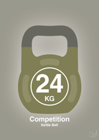 plakat: kettle bell 24 kg - competition color - battleship gray-Fitness-A1two3