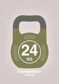 plakat: kettle bell 24 kg - competition color - broken beige-Fitness-A1two3