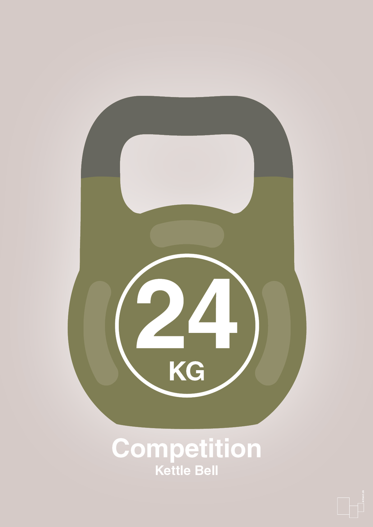 plakat: kettle bell 24 kg - competition color - broken beige-Fitness-A1two3