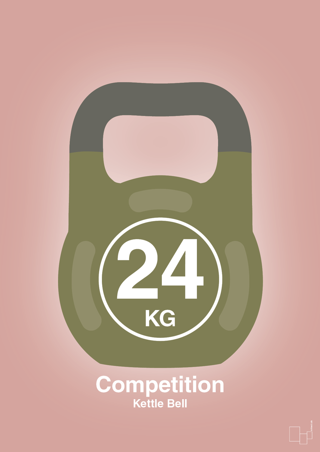 plakat: kettle bell 24 kg - competition color - bubble shell-Fitness-A1two3