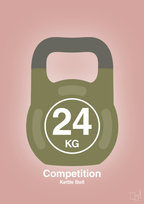 plakat: kettle bell 24 kg - competition color - bubble shell-Fitness-A1two3