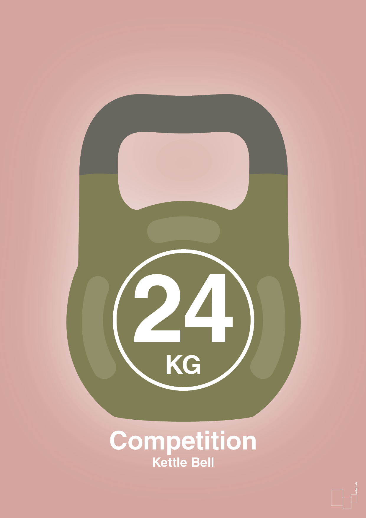 plakat: kettle bell 24 kg - competition color - bubble shell-Fitness-A1two3