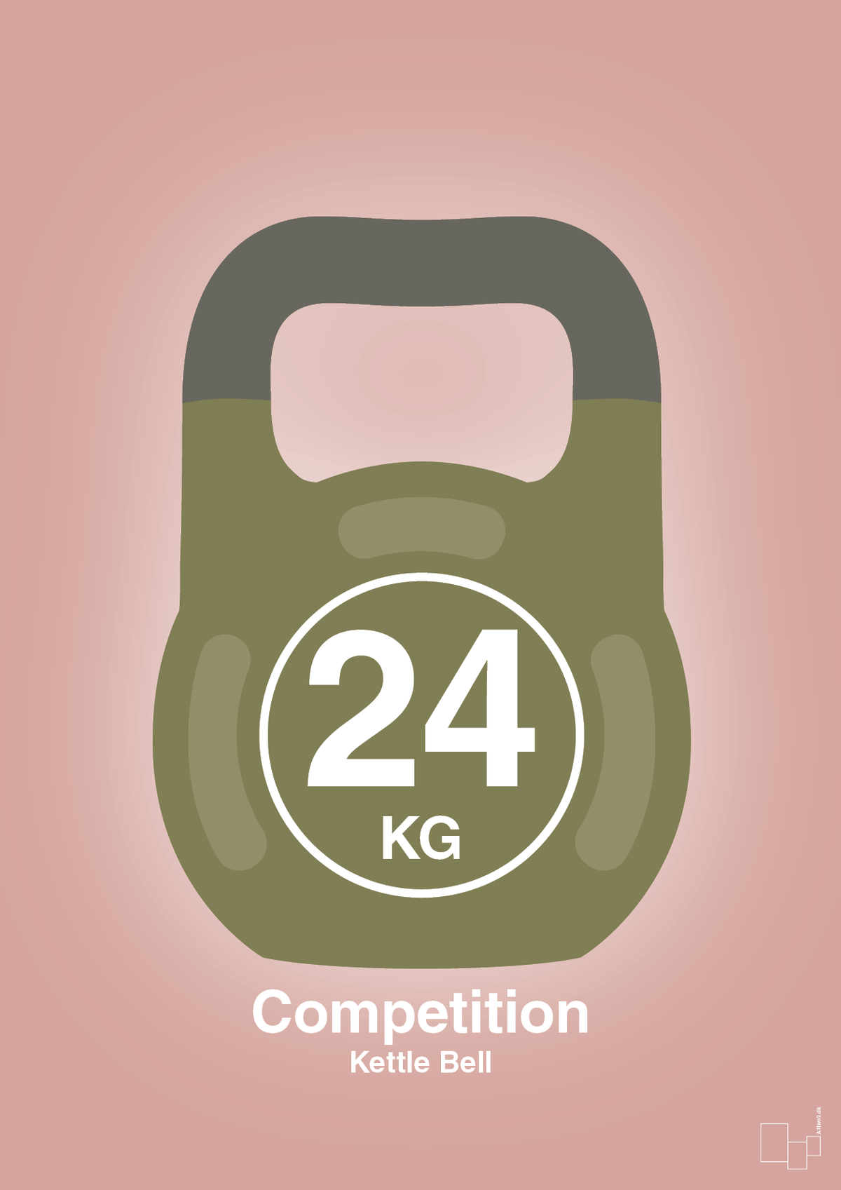 plakat: kettle bell 24 kg - competition color - bubble shell-Fitness-A1two3