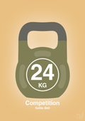 plakat: kettle bell 24 kg - competition color - charismatic-Fitness-A1two3