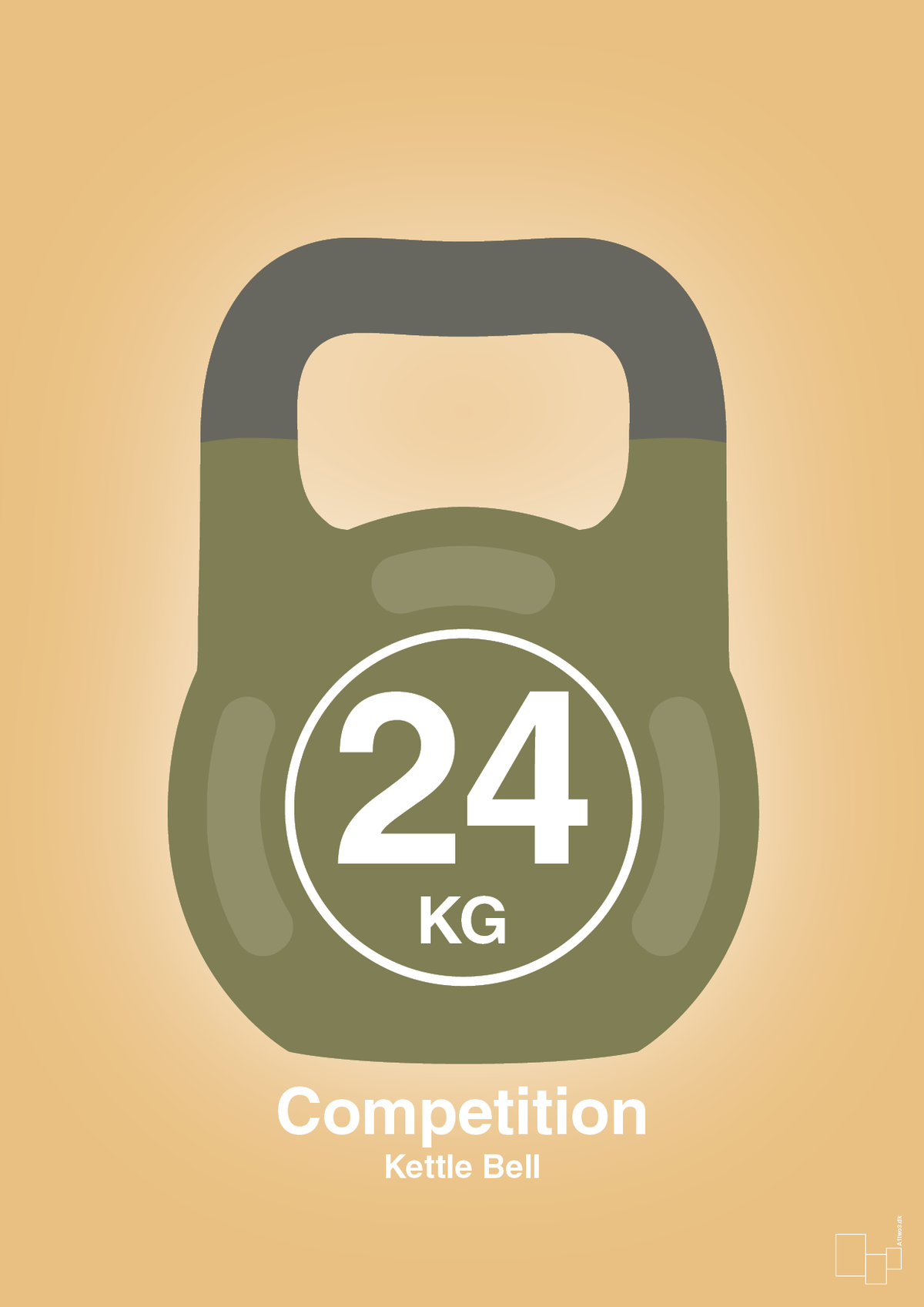 plakat: kettle bell 24 kg - competition color - charismatic-Fitness-A1two3
