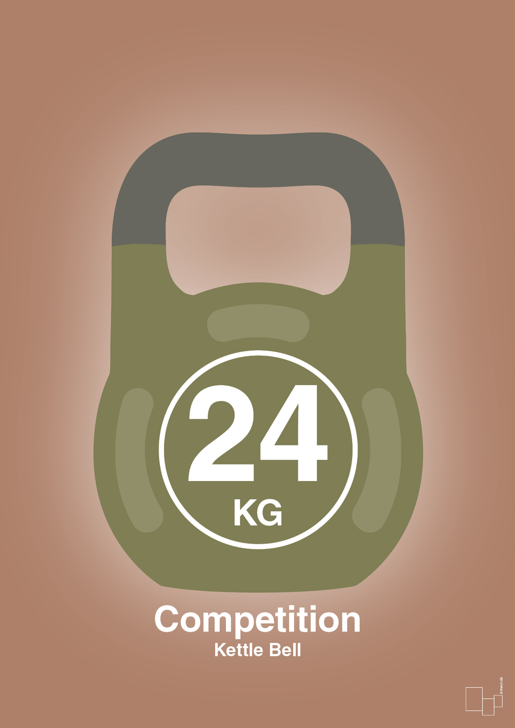 plakat: kettle bell 24 kg - competition color - cider spice-Fitness-A1two3