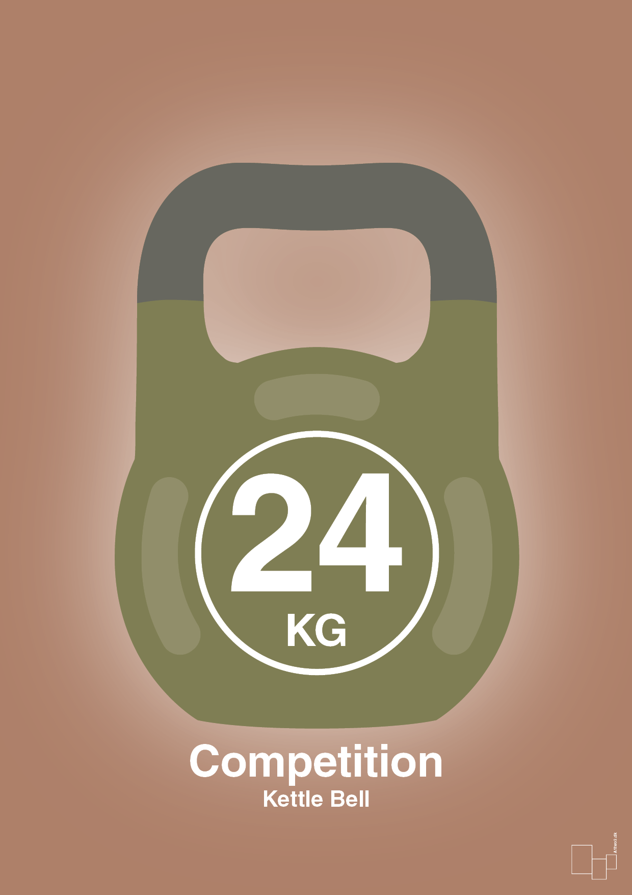 plakat: kettle bell 24 kg - competition color - cider spice-Fitness-A1two3