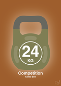 plakat: kettle bell 24 kg - competition color - cognac-Fitness-A1two3