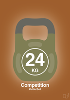 plakat: kettle bell 24 kg - competition color - cognac-Fitness-A1two3