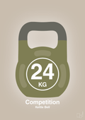 plakat: kettle bell 24 kg - competition color - creamy mushroom-Fitness-A1two3