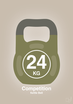 plakat: kettle bell 24 kg - competition color - creamy mushroom-Fitness-A1two3