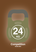 plakat: kettle bell 24 kg - competition color - dark brown-Fitness-A1two3
