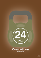 plakat: kettle bell 24 kg - competition color - dark brown-Fitness-A1two3