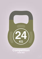 plakat: kettle bell 24 kg - competition color - dusty lilac-Fitness-A1two3