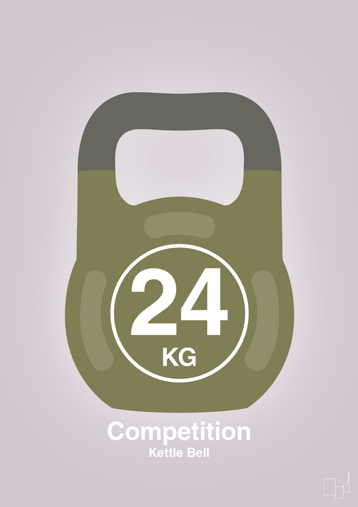 plakat: kettle bell 24 kg - competition color - dusty lilac-Fitness-A1two3