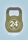 plakat: kettle bell 24 kg - competition color - heavenly blue-Fitness-A1two3