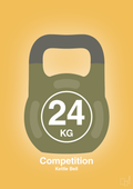 plakat: kettle bell 24 kg - competition color - honeycomb-Fitness-A1two3