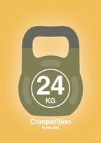 plakat: kettle bell 24 kg - competition color - honeycomb-Fitness-A1two3