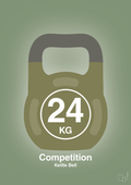 plakat: kettle bell 24 kg - competition color - jade-Fitness-A1two3