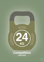 plakat: kettle bell 24 kg - competition color - jade-Fitness-A1two3