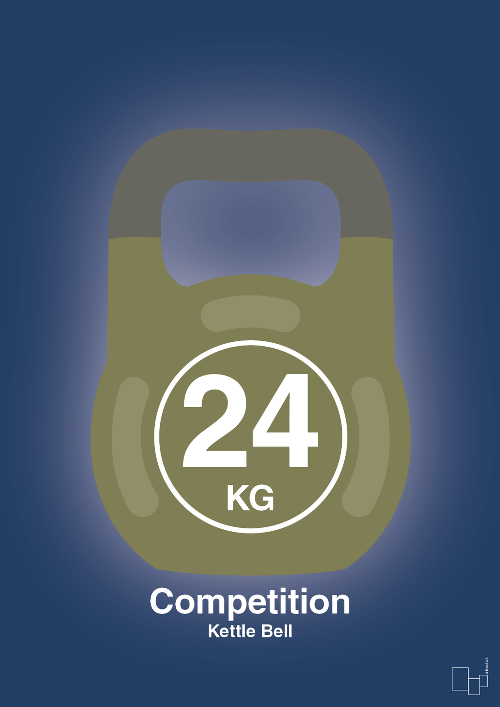 plakat: kettle bell 24 kg - competition color - lapis blue-Fitness-A1two3