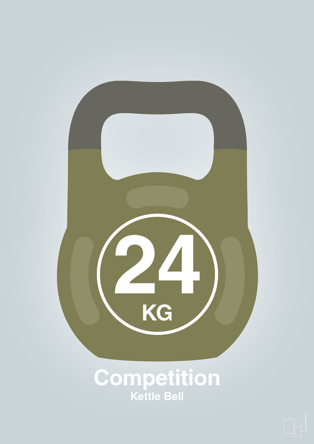 plakat: kettle bell 24 kg - competition color - light drizzle-Fitness-A1two3