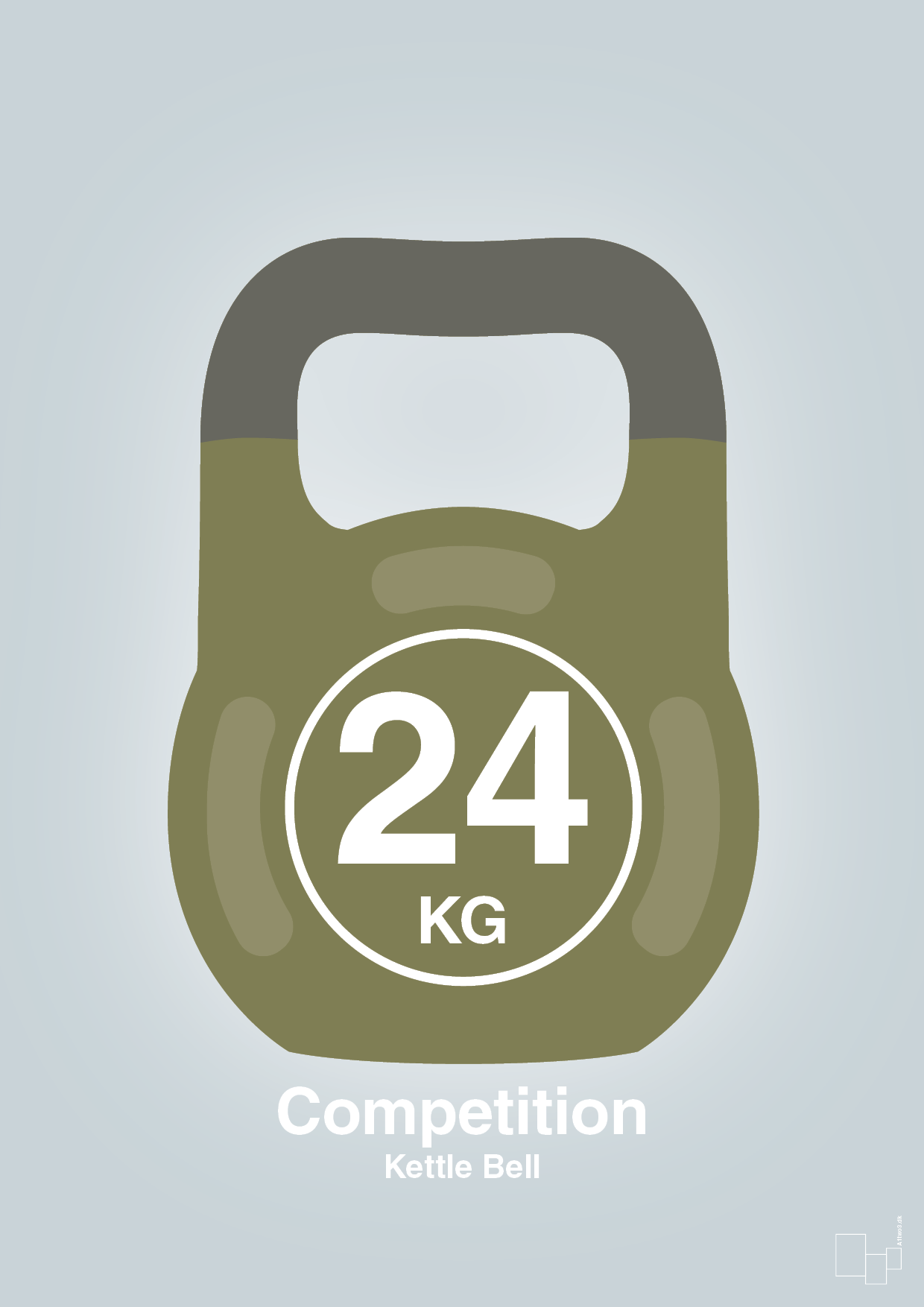 plakat: kettle bell 24 kg - competition color - light drizzle-Fitness-A1two3