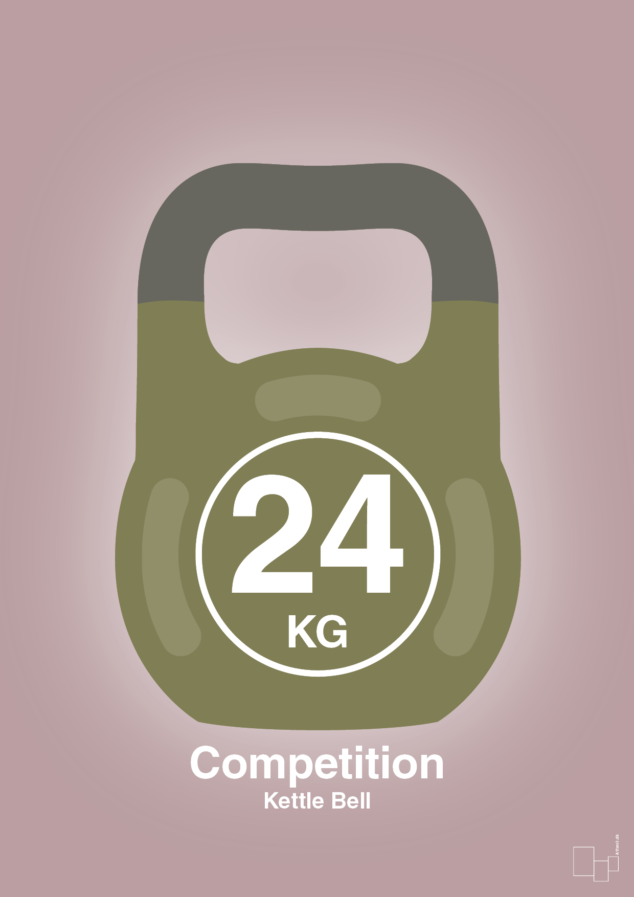 plakat: kettle bell 24 kg - competition color - light rose-Fitness-A1two3