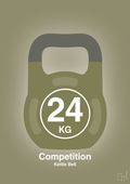 plakat: kettle bell 24 kg - competition color - misty forrest-Fitness-A1two3