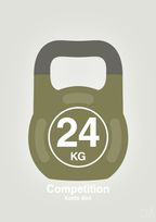 plakat: kettle bell 24 kg - competition color - painters white-Fitness-A1two3