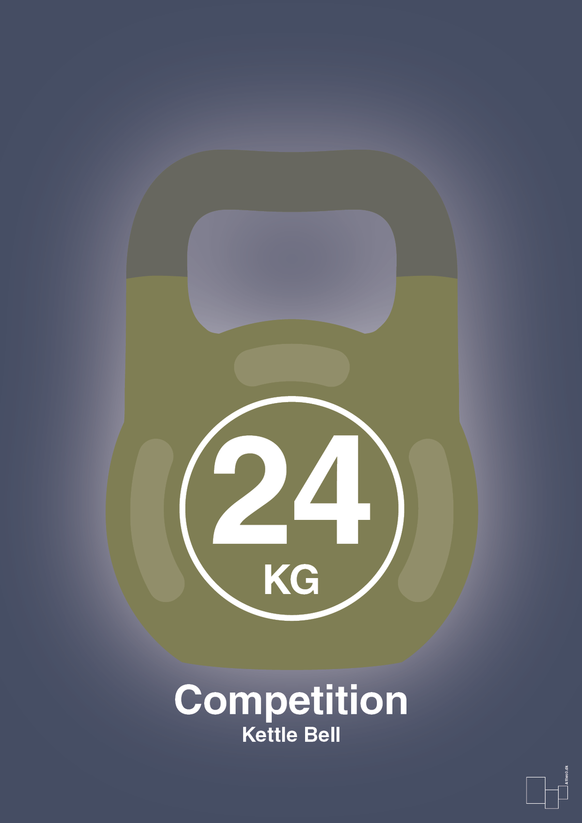 Kettle bell 24 kg - competition color - petrol-Fitness-A1two3