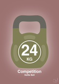 plakat: kettle bell 24 kg - competition color - plum-Fitness-A1two3