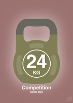 plakat: kettle bell 24 kg - competition color - plum-Fitness-A1two3