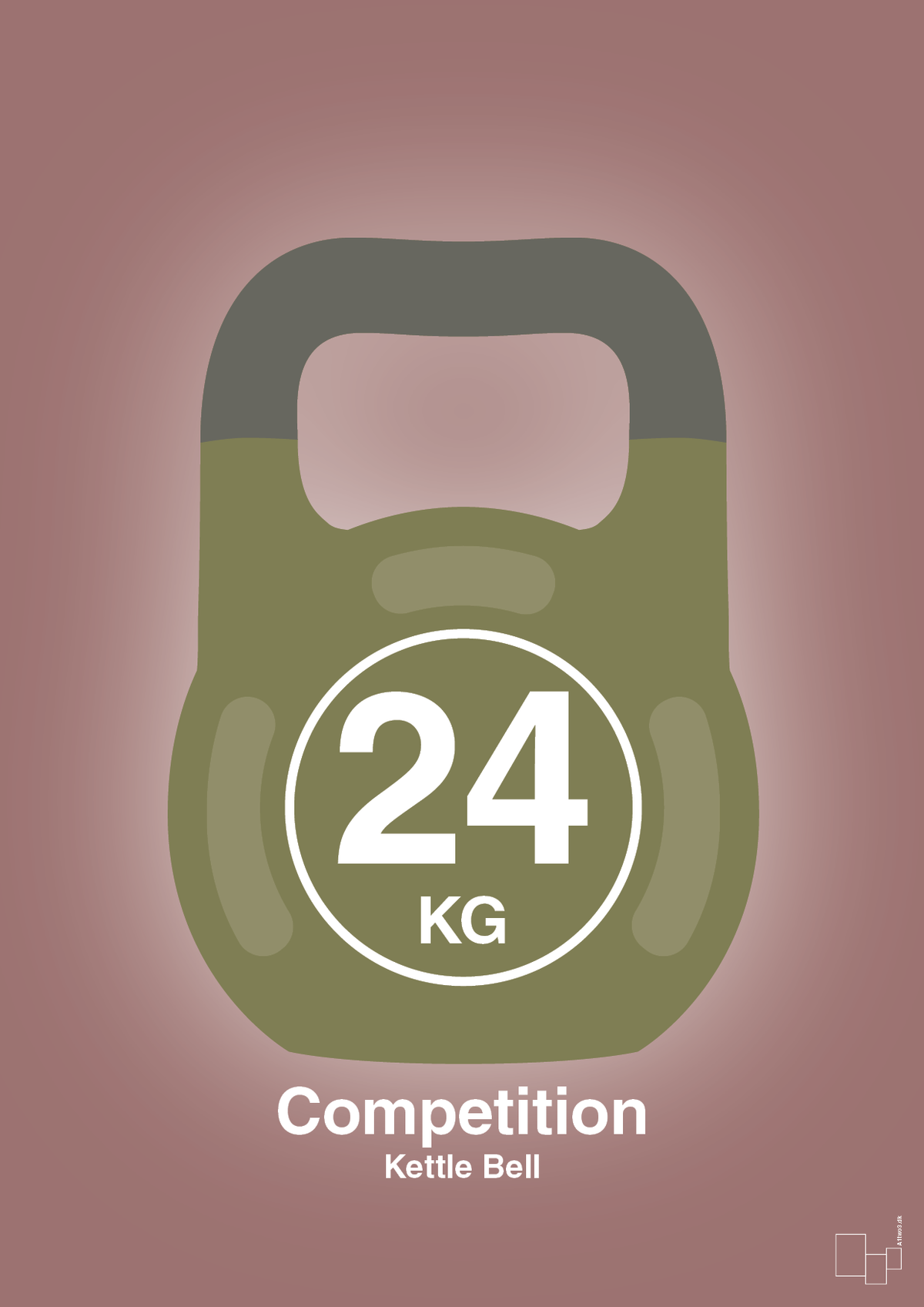 plakat: kettle bell 24 kg - competition color - plum-Fitness-A1two3