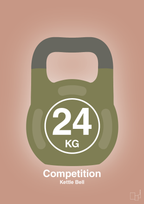 plakat: kettle bell 24 kg - competition color - powder-Fitness-A1two3