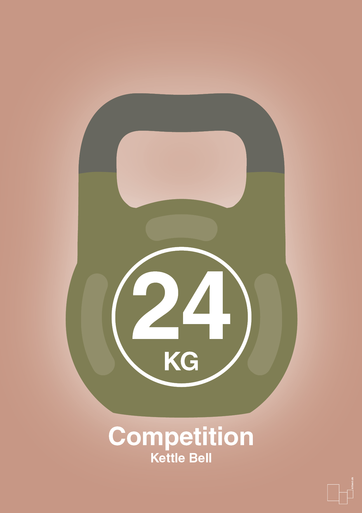 plakat: kettle bell 24 kg - competition color - powder-Fitness-A1two3