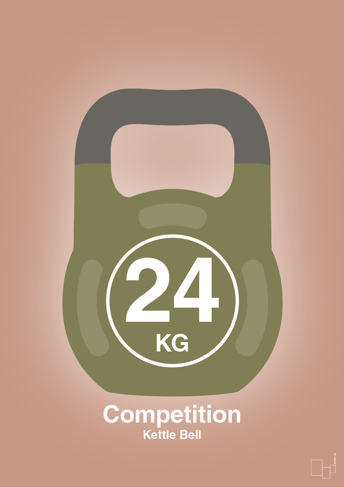 plakat: kettle bell 24 kg - competition color - powder-Fitness-A1two3