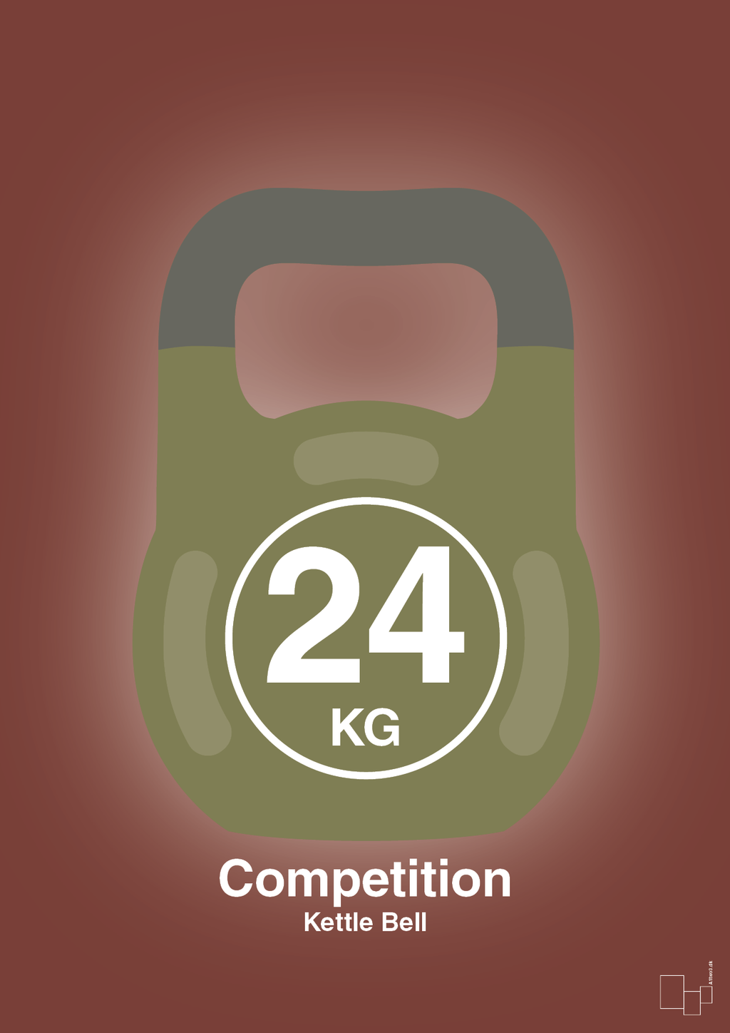 plakat: kettle bell 24 kg - competition color - red pepper-Fitness-A1two3
