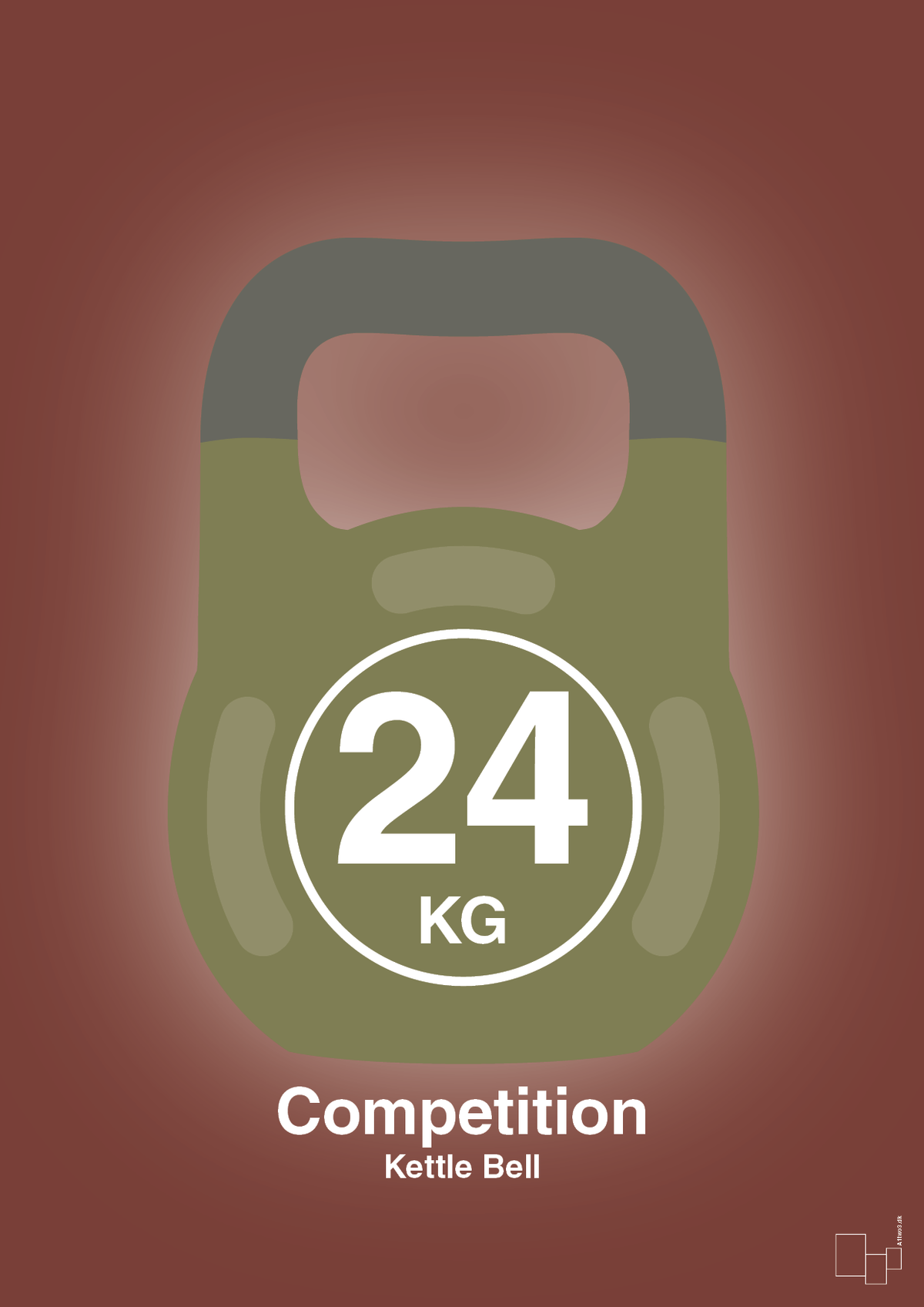 plakat: kettle bell 24 kg - competition color - red pepper-Fitness-A1two3