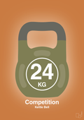plakat: kettle bell 24 kg - competition color - rumba orange-Fitness-A1two3